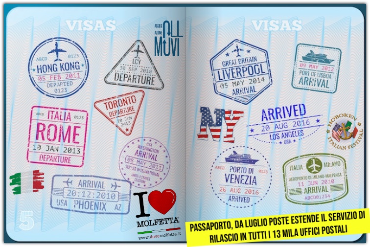 Richiedi il tuo Passaporto presso le Poste, da luglio