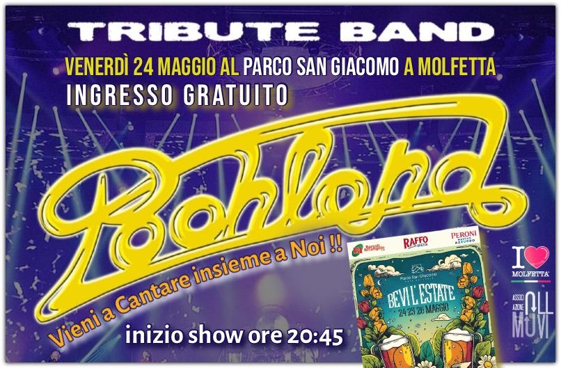 A Molfetta, al Parco San Giacomo, arrivano i Pooh: tribute band
