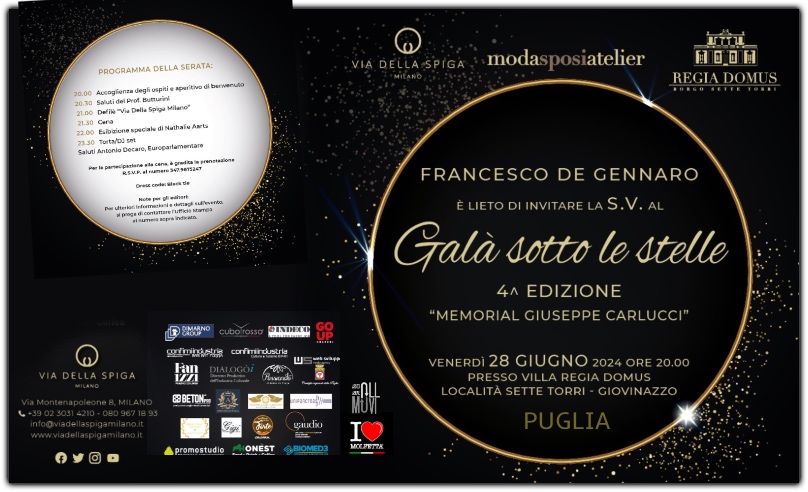 Gala' Sotto le Stelle: IV^ edizione Memorial Giuseppe Carlucci