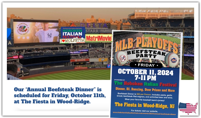 The Hoboken Italian Festival Presents:  MLB Playoffs Beefsteak Party