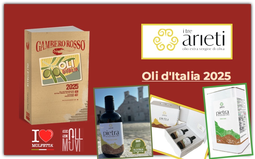 Olio Tre Arieti: Eccellenza Olivicola di Molfetta Riconosciuta con 3 Foglie Verdi