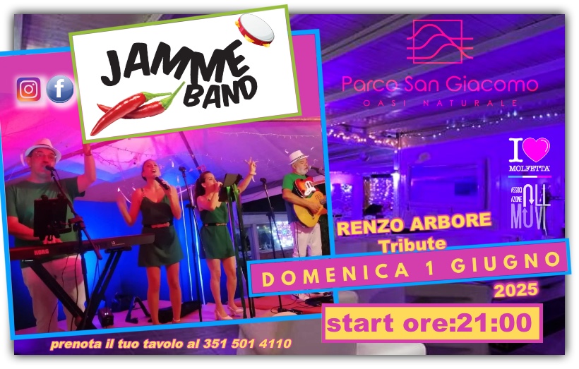 Musica, mare e allegria: al Parco San Giacomo arriva la Jamme Band!