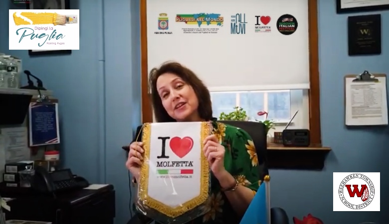 Painting Puglia by I Love Molfetta to Weehawken school New Jersey